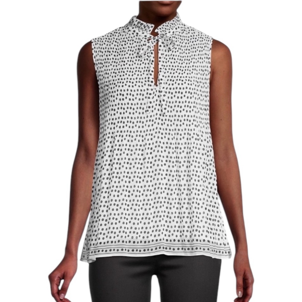 Max Studio Polka Dot Sleeveless Top